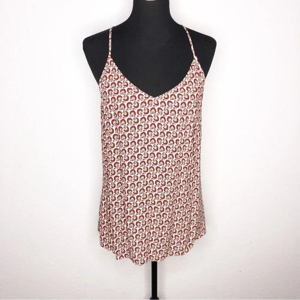 Cabi Poem cream red racerback sleeveless top size Medium #5737